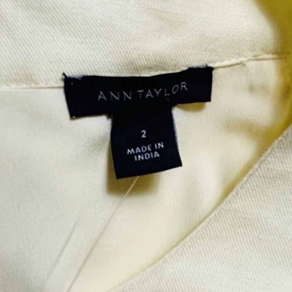 Ann Taylor Size 2 Linen Cotton Lined Midi Dress Buttercream Yellow Halter NWT - Picture 5 of 12
